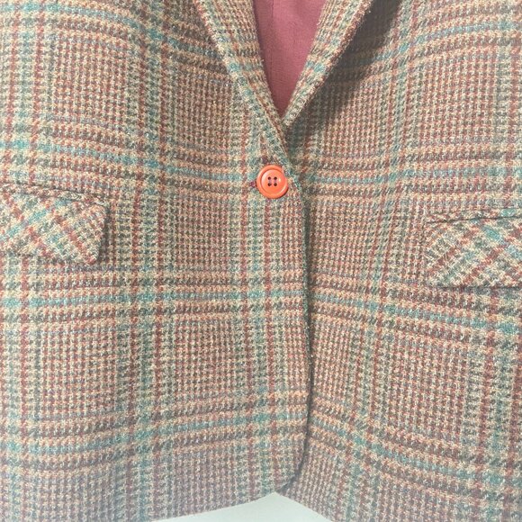Vintage Poly/Wool Tweed Check Blazer - Size M - Picture 5 of 15